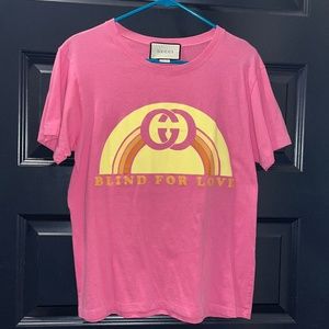 Gucci T-Shirt Blind For Love Pink GG Size: XS